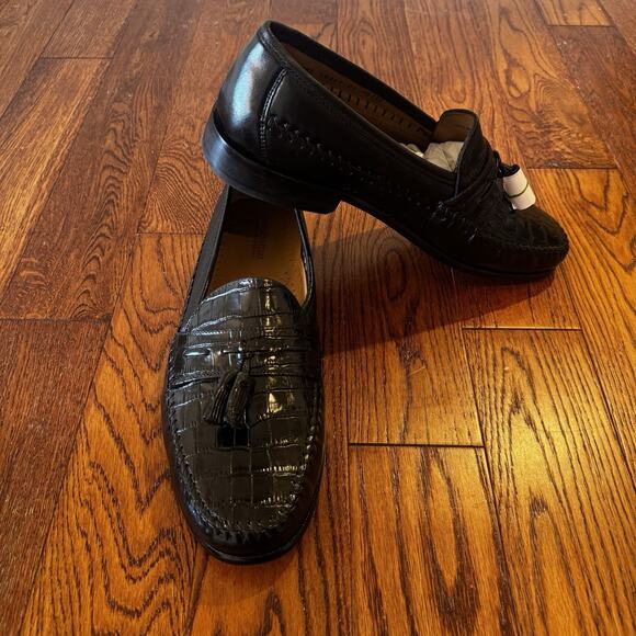NEW Florsheim Pisa Leather Crocodile Print Moc Toe Tassel Loafer Men's 10 EEE 3E - Picture 3 of 16